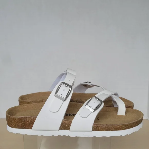 Cushionaire Luna Cork Footbed Women's Slip-On Slides Strap Sandals Sz 7.5M - Picture 2 of 16